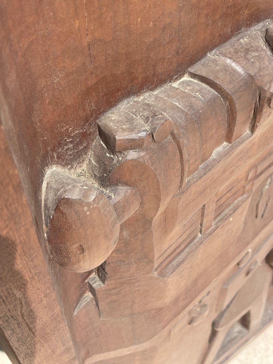 A. Géroudet - Carved Mahogany Panel, Woodturner-photo-3