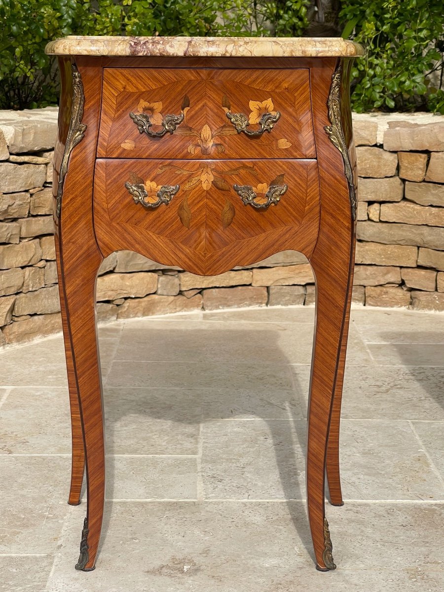 Paire de Chevets / Tables de Nuit en Marqueterie-photo-2