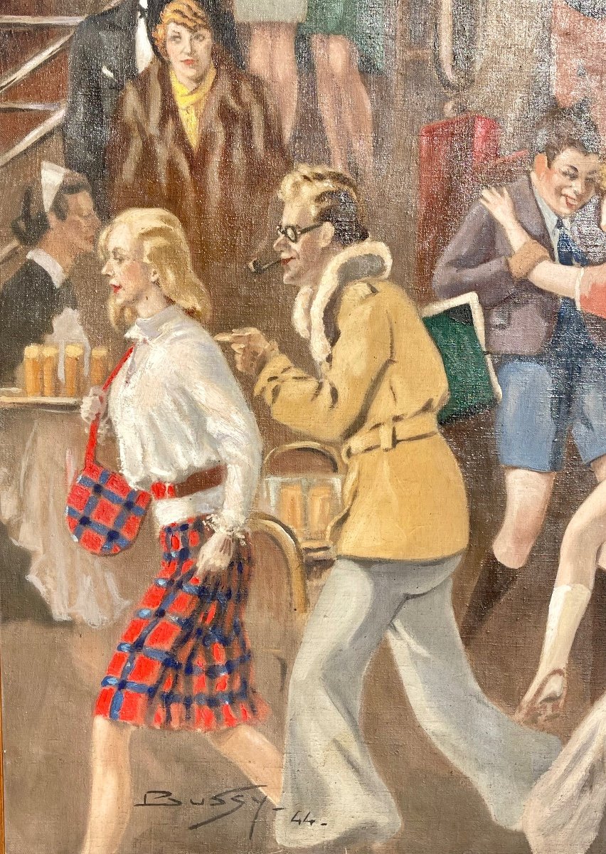 J. BUSSY - Le Long de la Grève, Libération de Paris-photo-1