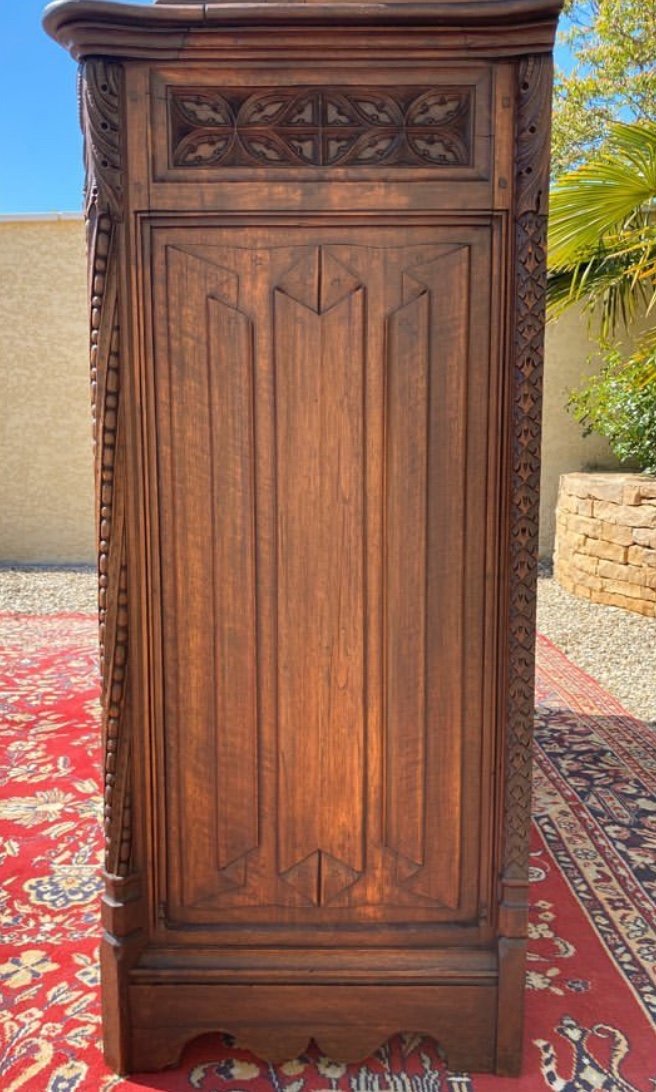 Buffet/Vaisselier en Noyer Style Gothique-photo-5