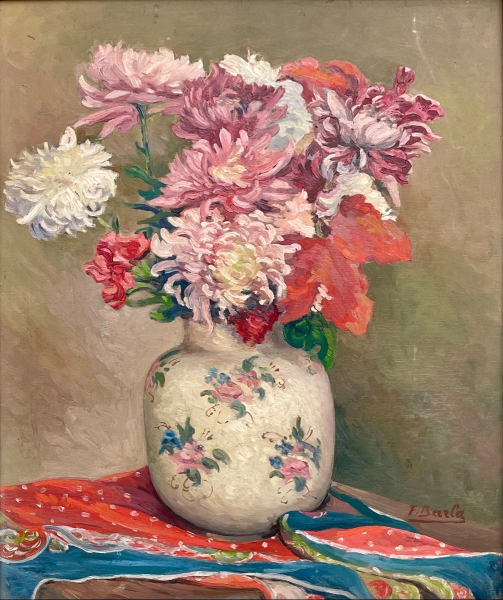 F. BARLA - Bouquet de Fleurs -photo-2