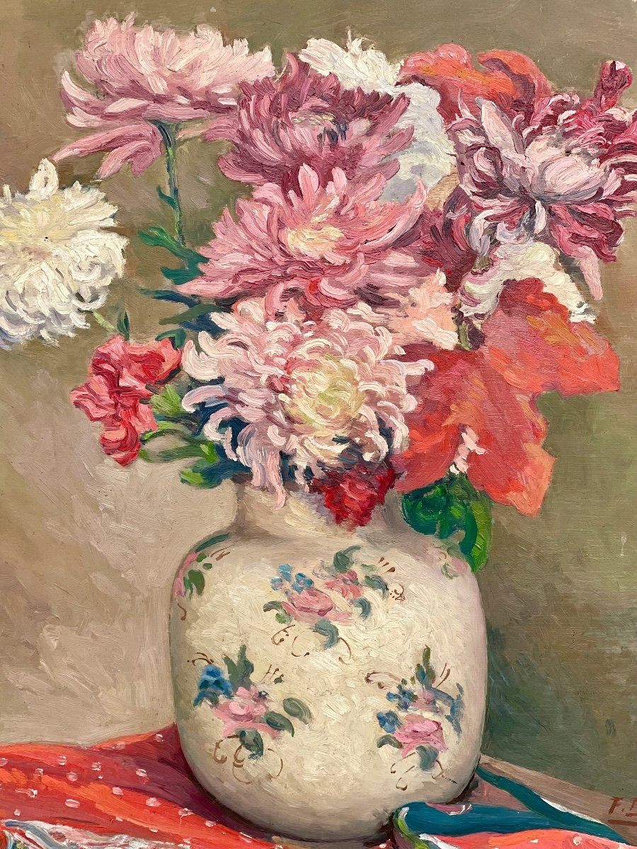 F. BARLA - Bouquet de Fleurs -photo-3