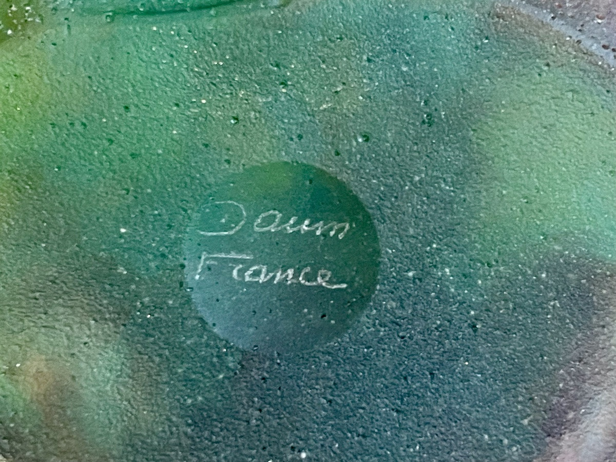 Daum France - Frog On A Water Lily Tray-photo-7
