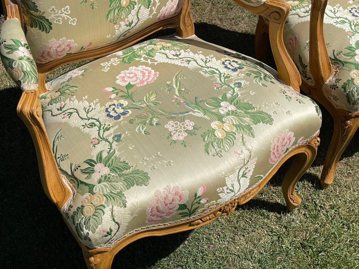 Pair Of Louis XV Style Armchairs -photo-4