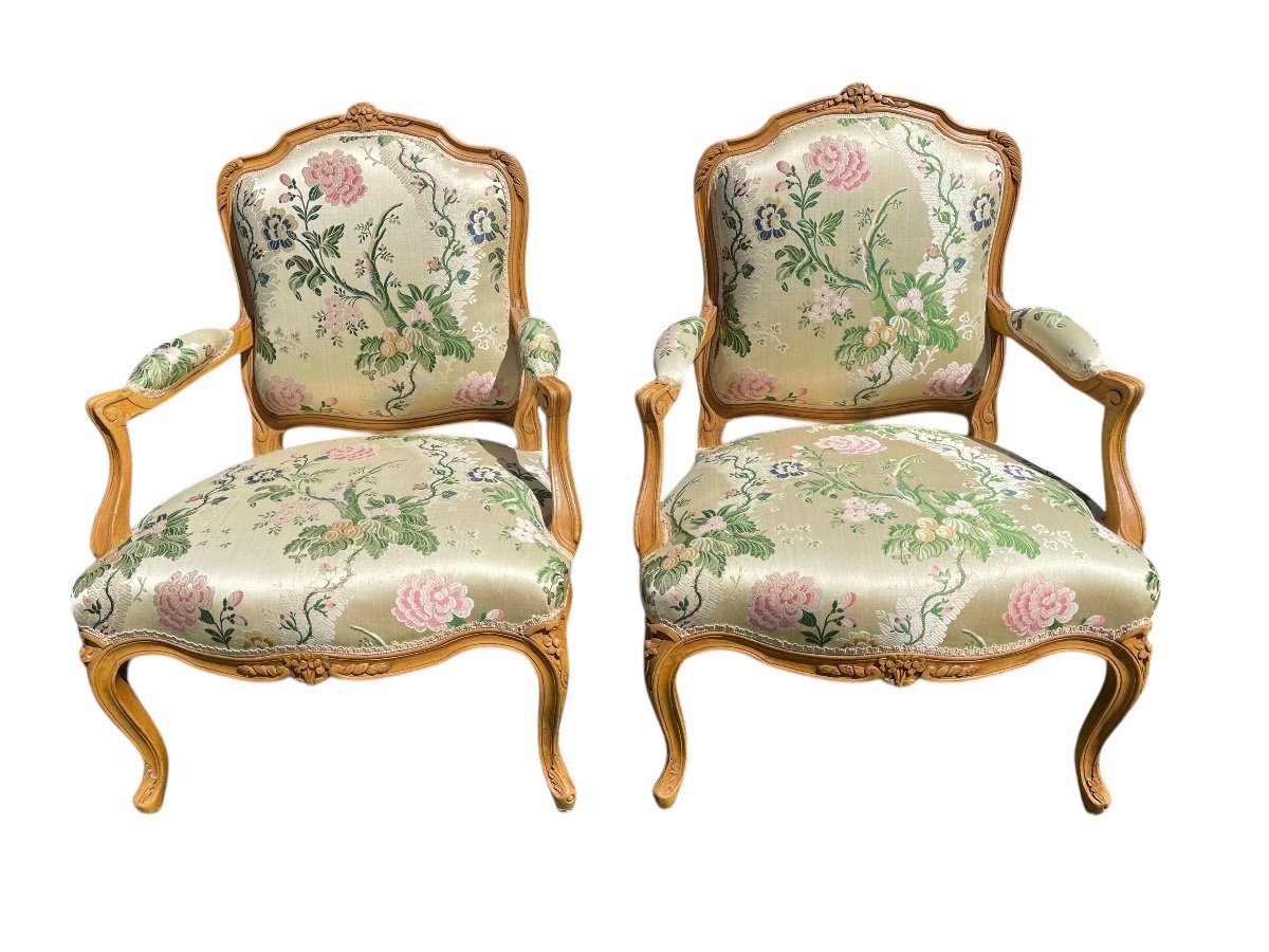 Pair Of Louis XV Style Armchairs 