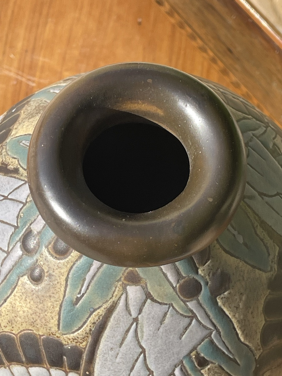 BOCH KERAMIS  - Vase en Grès aux Hirondelles-photo-4