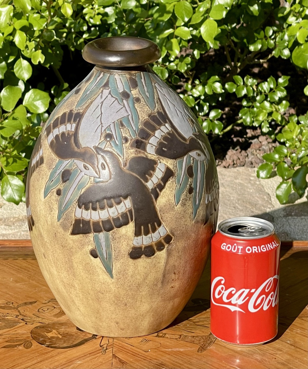 BOCH KERAMIS  - Vase en Grès aux Hirondelles-photo-7
