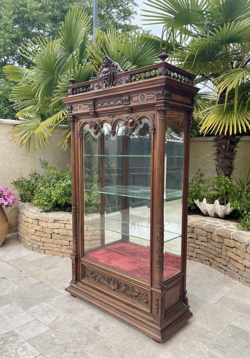 M. CRUYEN - Vitrine en Noyer Renaissance-photo-5