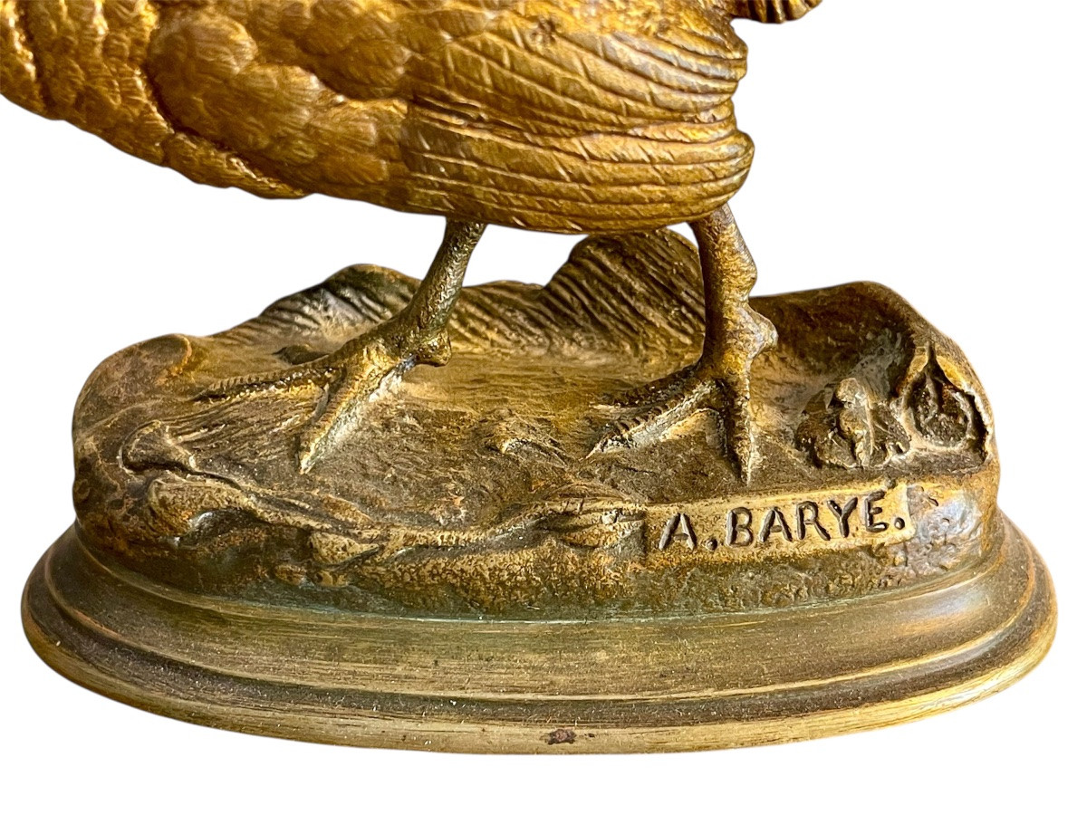 Louis Alfred BARYE - Bronze, Faisan-photo-3