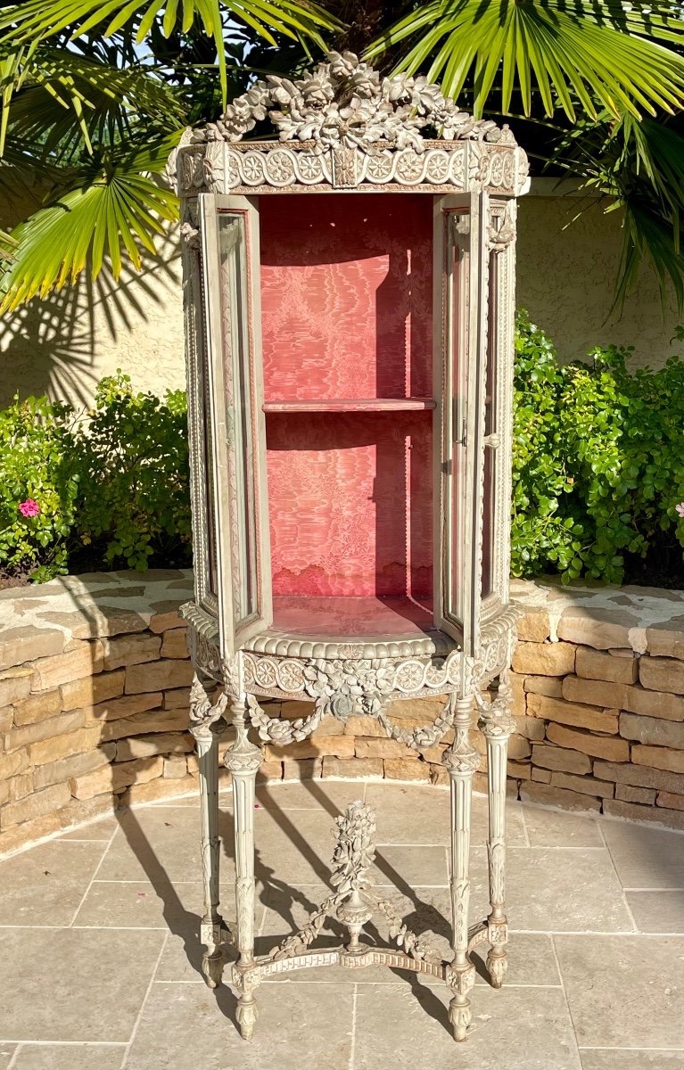 Louis XVI Style Lacquered Display Case-photo-5