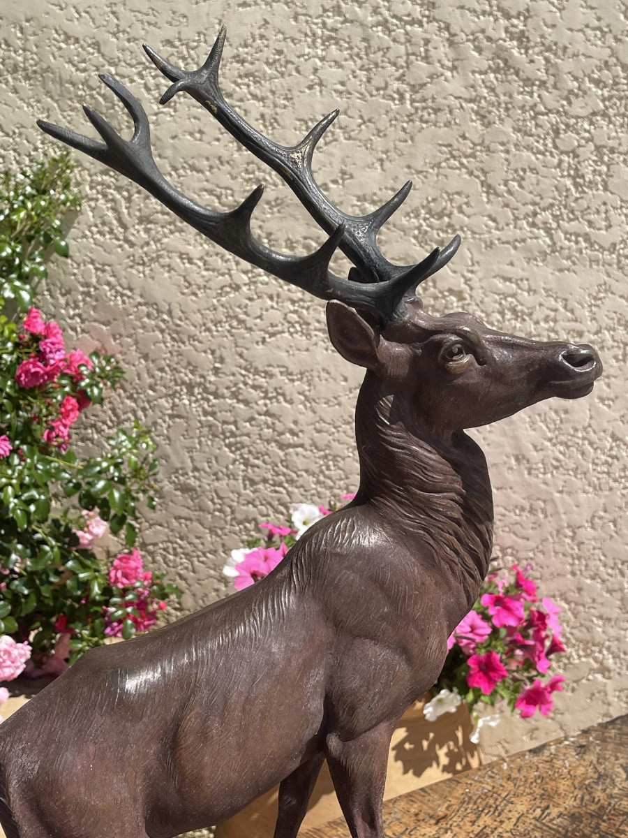 Louis CARVIN - Bronze, Cerf - H 66cm-photo-3