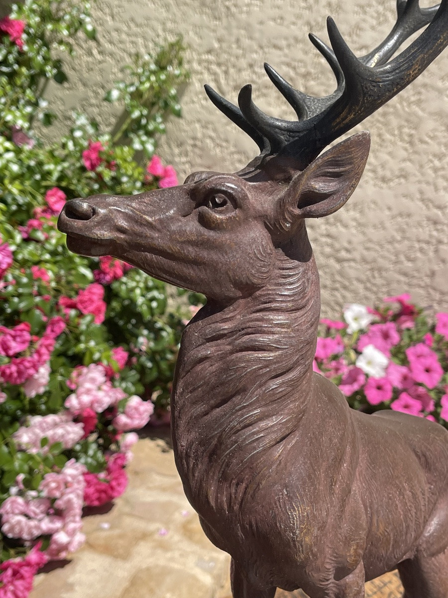 Louis CARVIN - Bronze, Cerf - H 66cm-photo-4