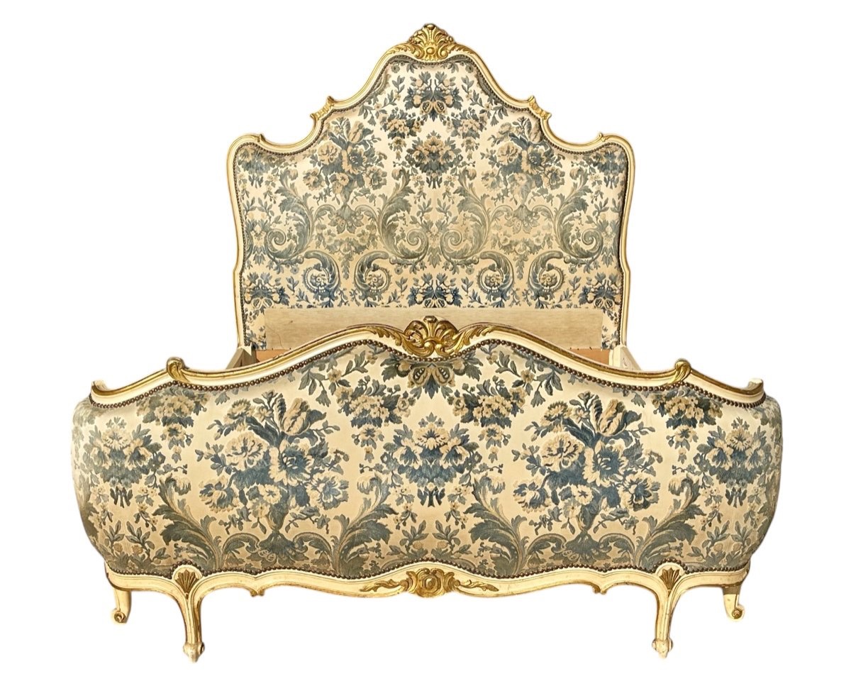 Louis XV Style Lacquered Basket Bed-photo-2