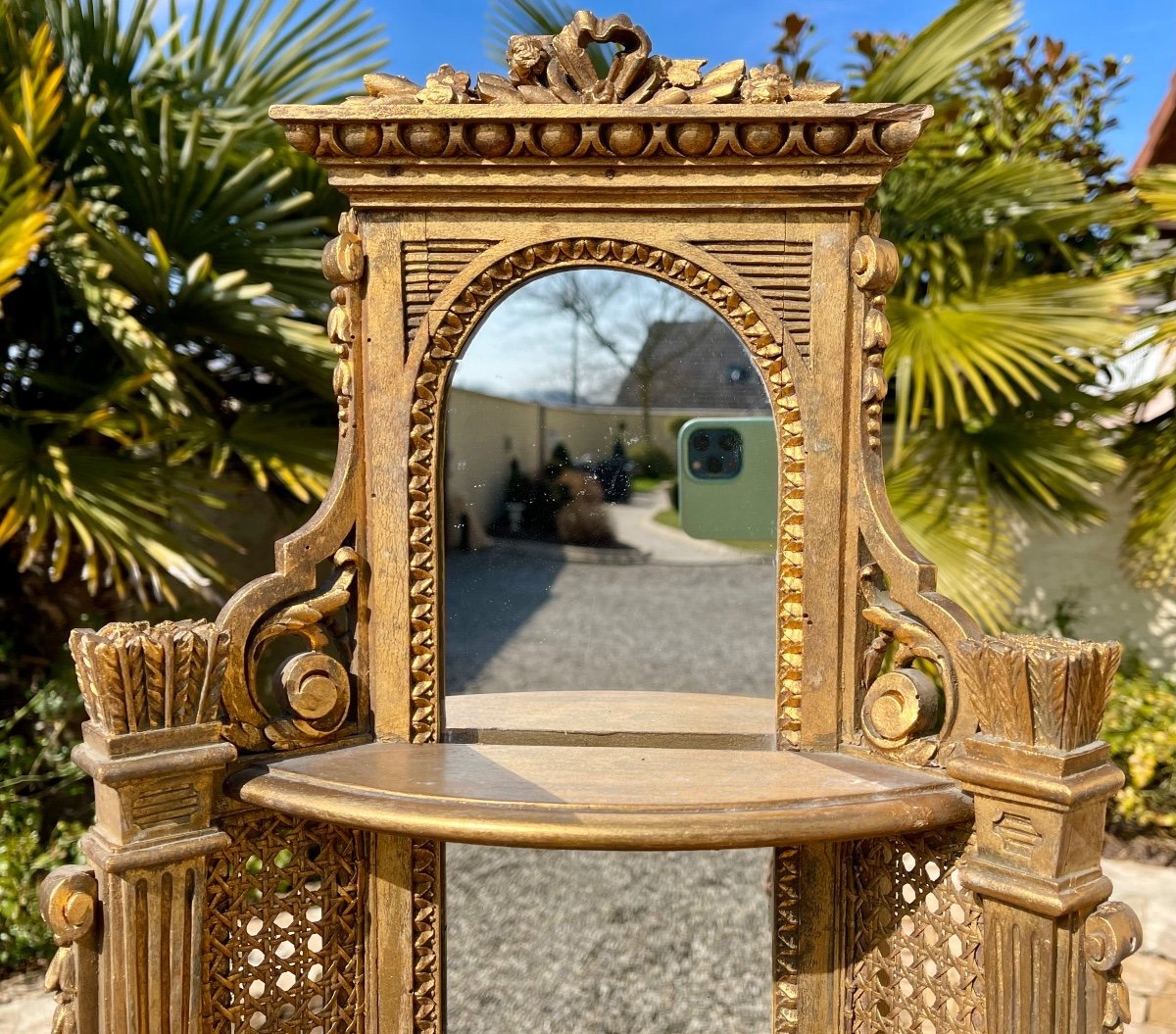 Paire d’encoignures en Bois Doré Style Louis XV -photo-3