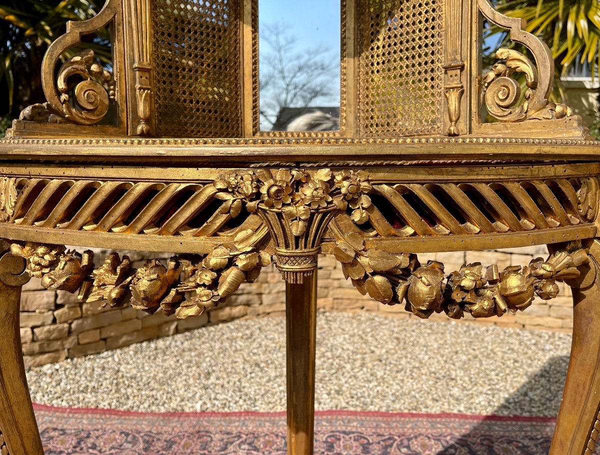 Paire d’encoignures en Bois Doré Style Louis XV -photo-3