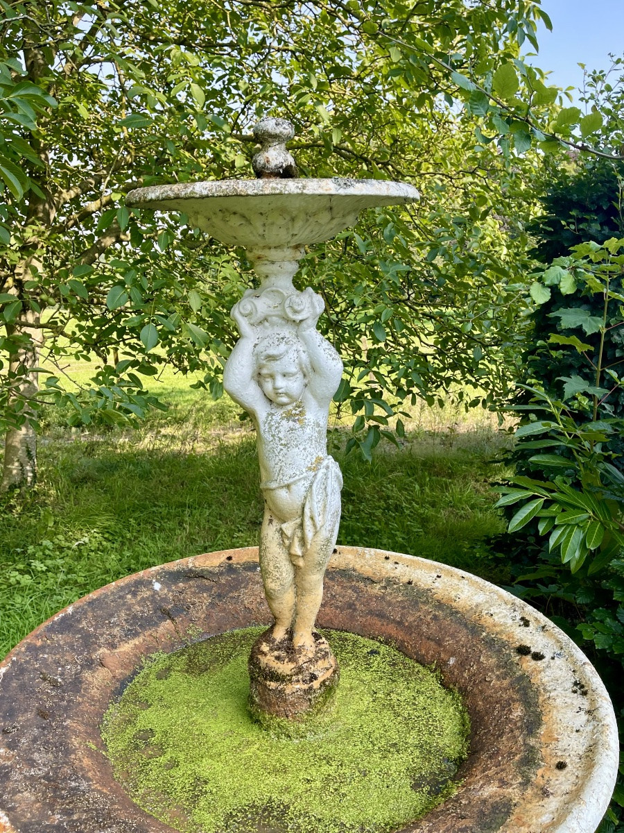 Fontaine de Jardin en Fonte Napoléon III - H 2m30-photo-4