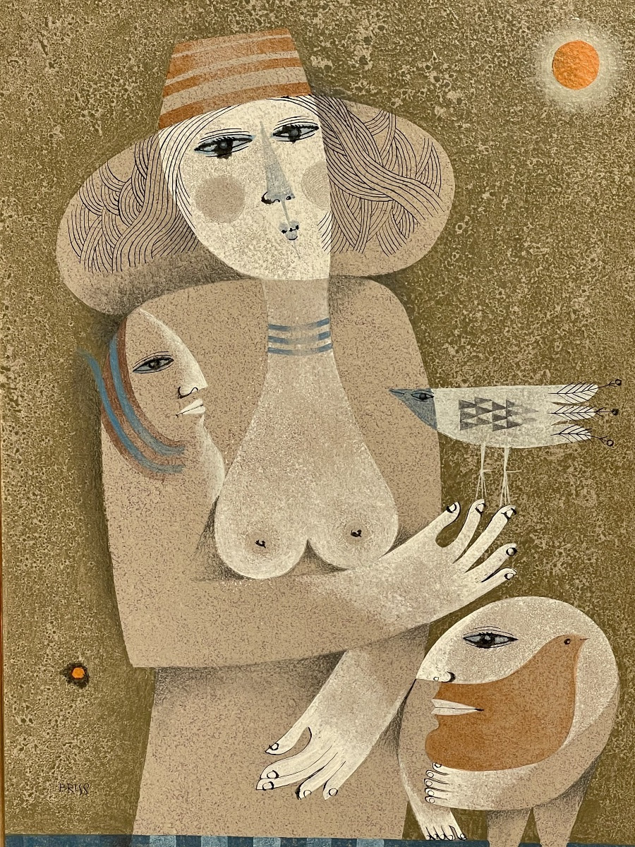 Sami BRISS - Alice et son Oiseau, Dessin / Acquarelle-photo-1