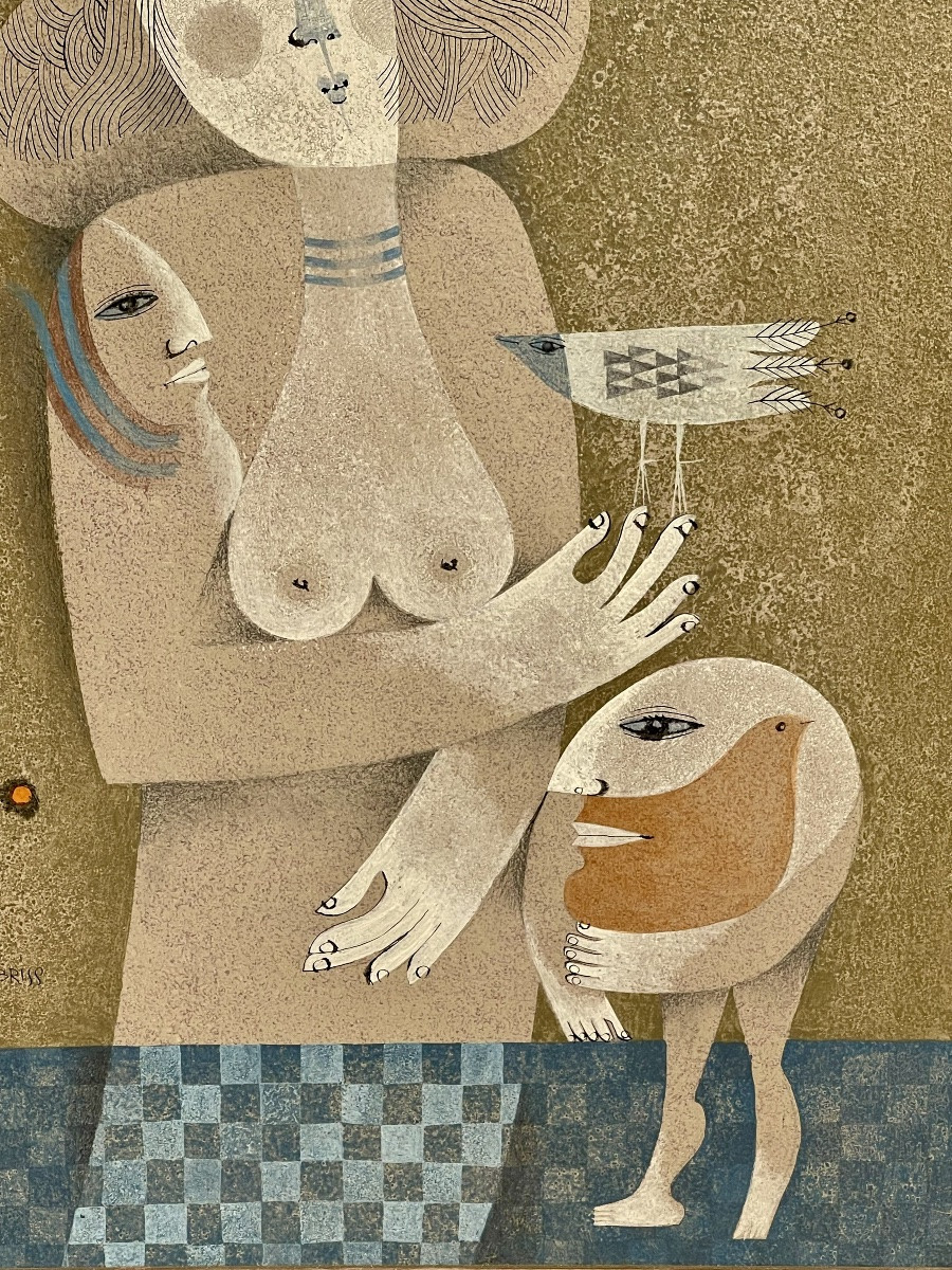 Sami BRISS - Alice et son Oiseau, Dessin / Acquarelle-photo-5