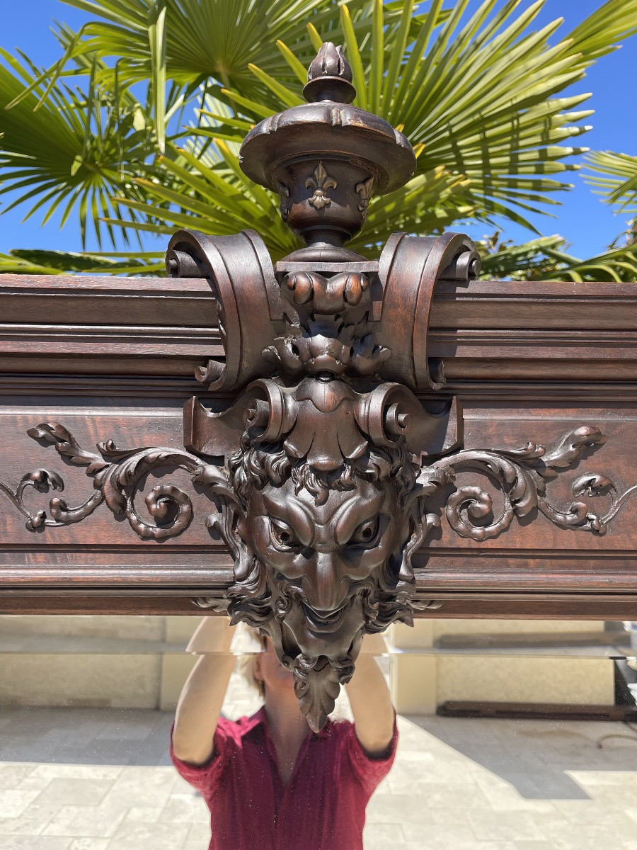 Fourdinois - Renaissance Style Castle Mirror -photo-2