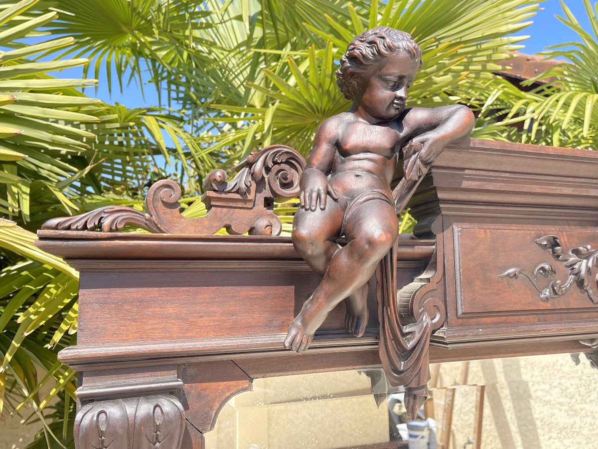 Fourdinois - Renaissance Style Castle Mirror -photo-5