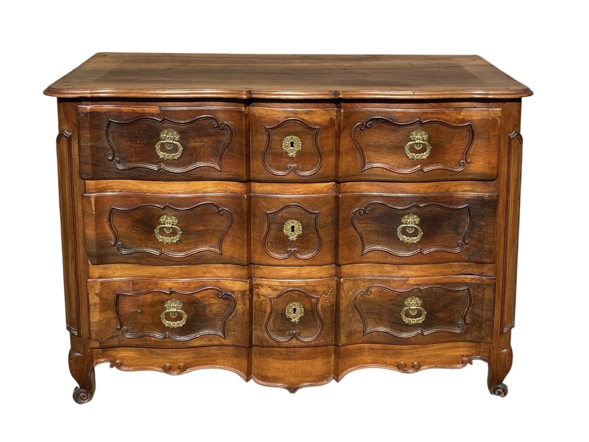 18th Century - Louis XV Period Walnut Chest Of Drawers From Lyon-photo-2