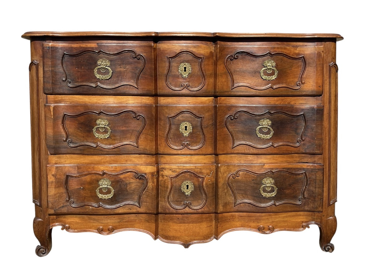18th Century - Louis XV Period Walnut Chest Of Drawers From Lyon-photo-3