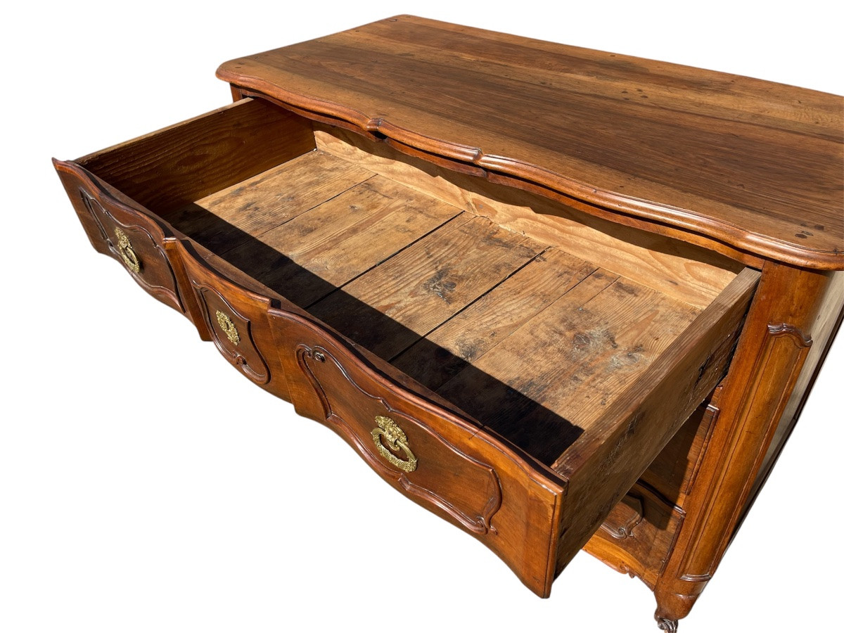18th Century - Louis XV Period Walnut Chest Of Drawers From Lyon-photo-4