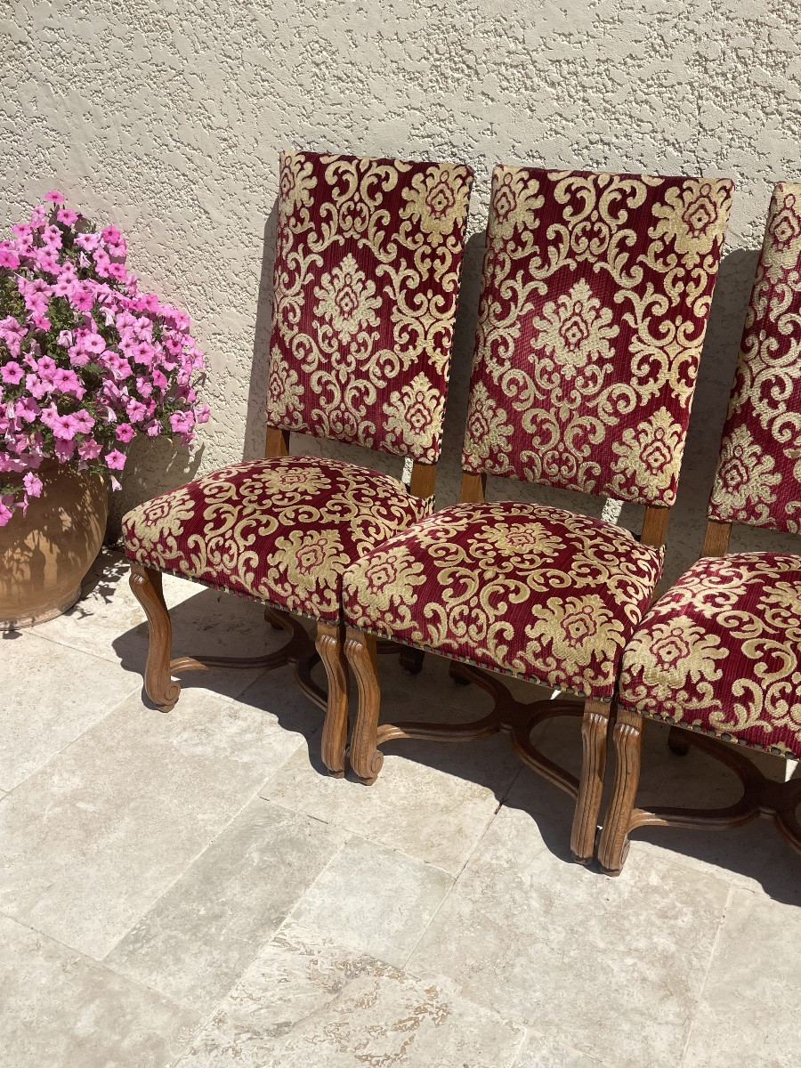 Suite de 6 Chaises Style Louis XIV-photo-4
