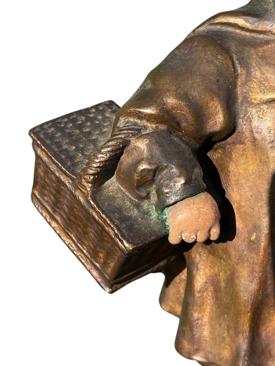 H. Levasseur - Rare Chryséléphantine, Little Red Riding Hood-photo-3