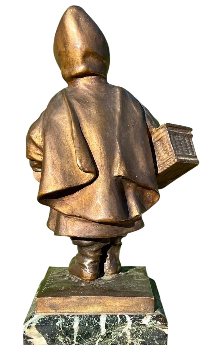 H. Levasseur - Rare Chryséléphantine, Little Red Riding Hood-photo-4