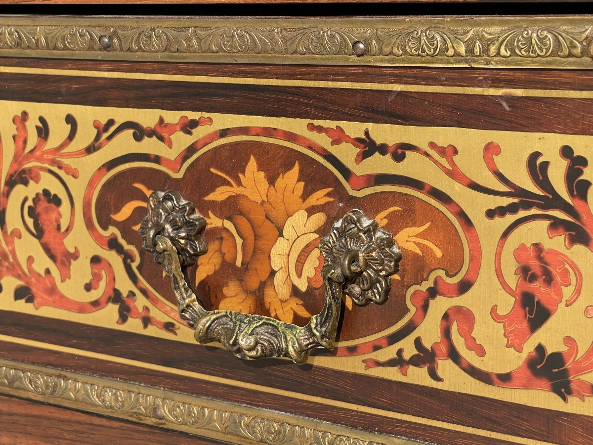 Paire de chevets Marqueterie Boulle Napoléon III-photo-1