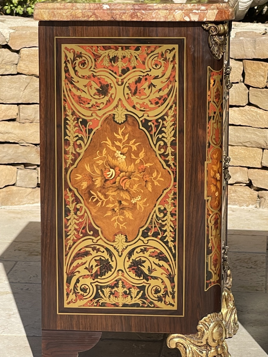 Paire de chevets Marqueterie Boulle Napoléon III-photo-4