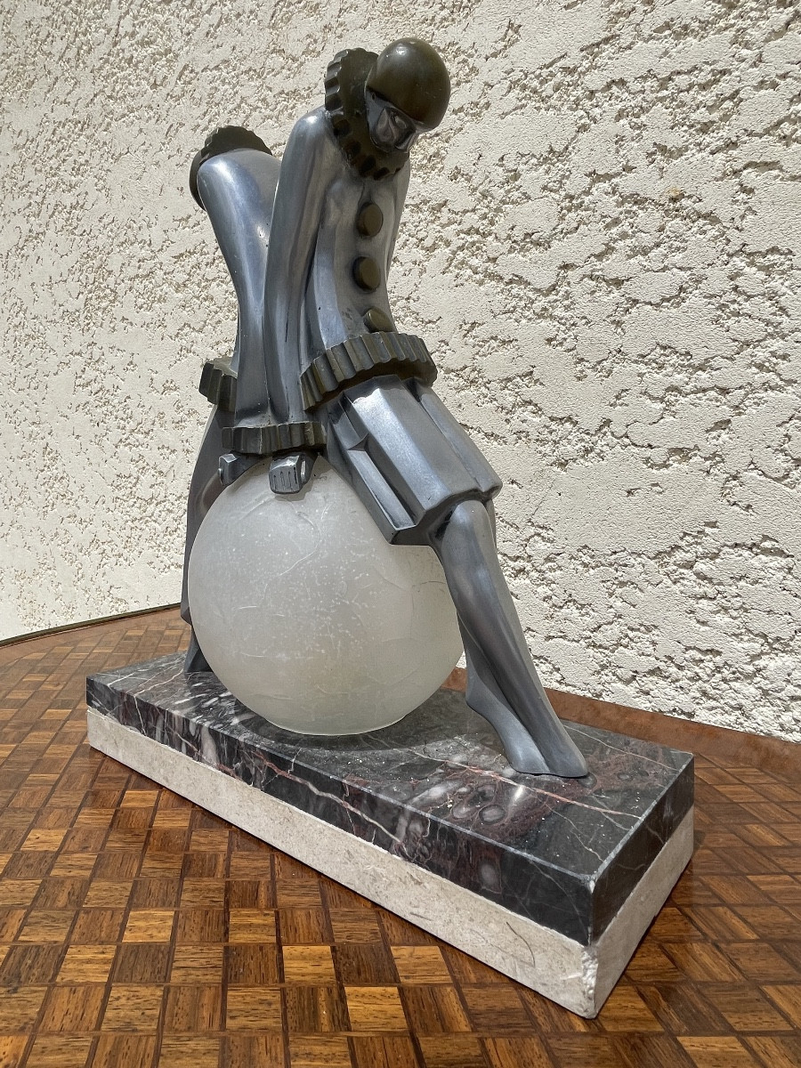 Pierrot And Pierrette Art Deco Lamp-photo-4