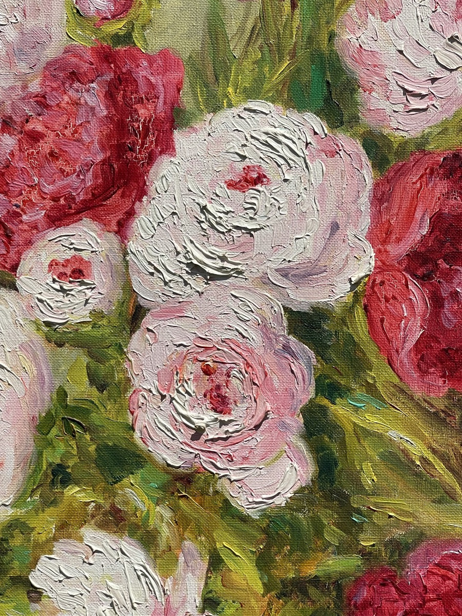 Marie-madeleine De Rasky - Peonies In A White Chinese Vase-photo-2