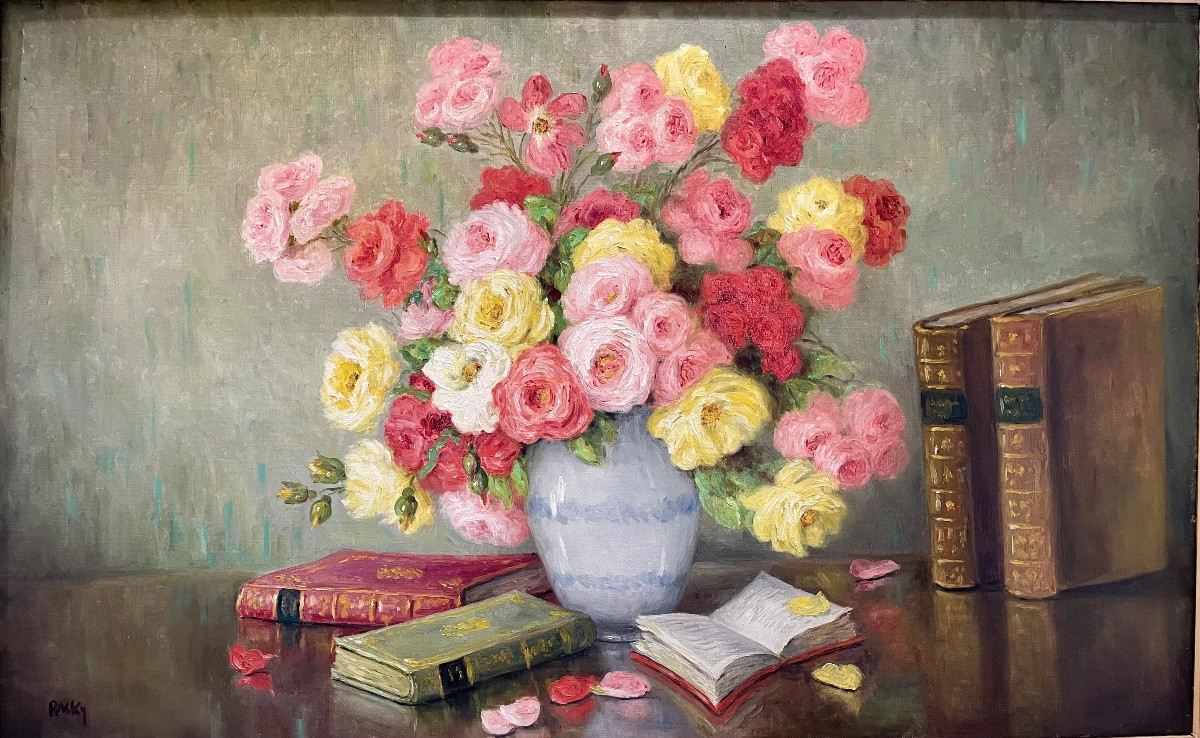Marie-madeleine De Rasky - Roses And Books-photo-2