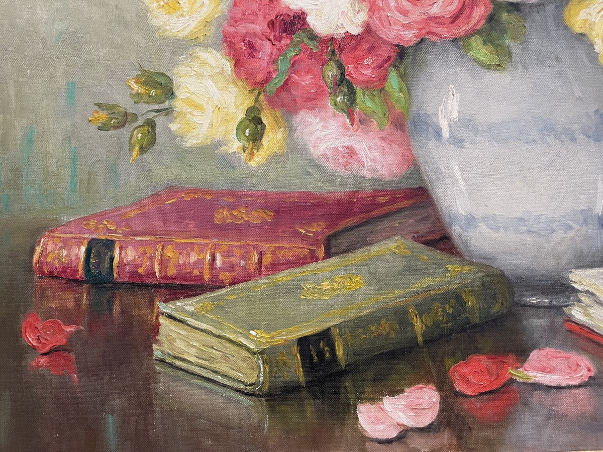 Marie-madeleine De Rasky - Roses And Books-photo-2