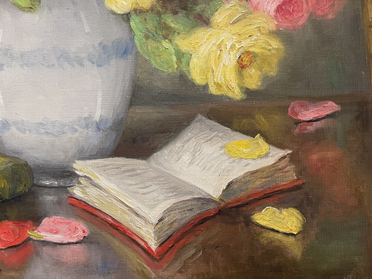 Marie-madeleine De Rasky - Roses And Books-photo-3