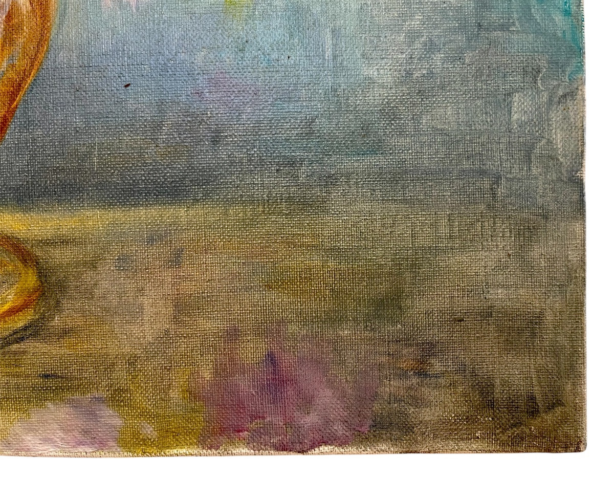 Marie-madeleine De Rasky - Bouquet Of Lilacs In A Porcelain Vase-photo-5