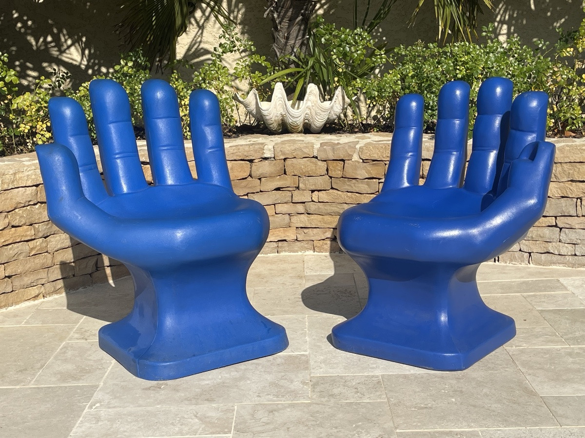 Paire de Chaises Mains Bleues RMIC -photo-2