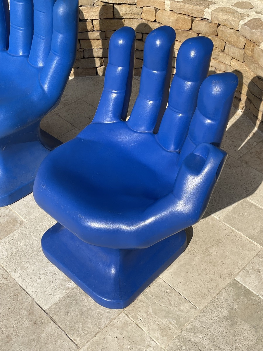 Paire de Chaises Mains Bleues RMIC -photo-4
