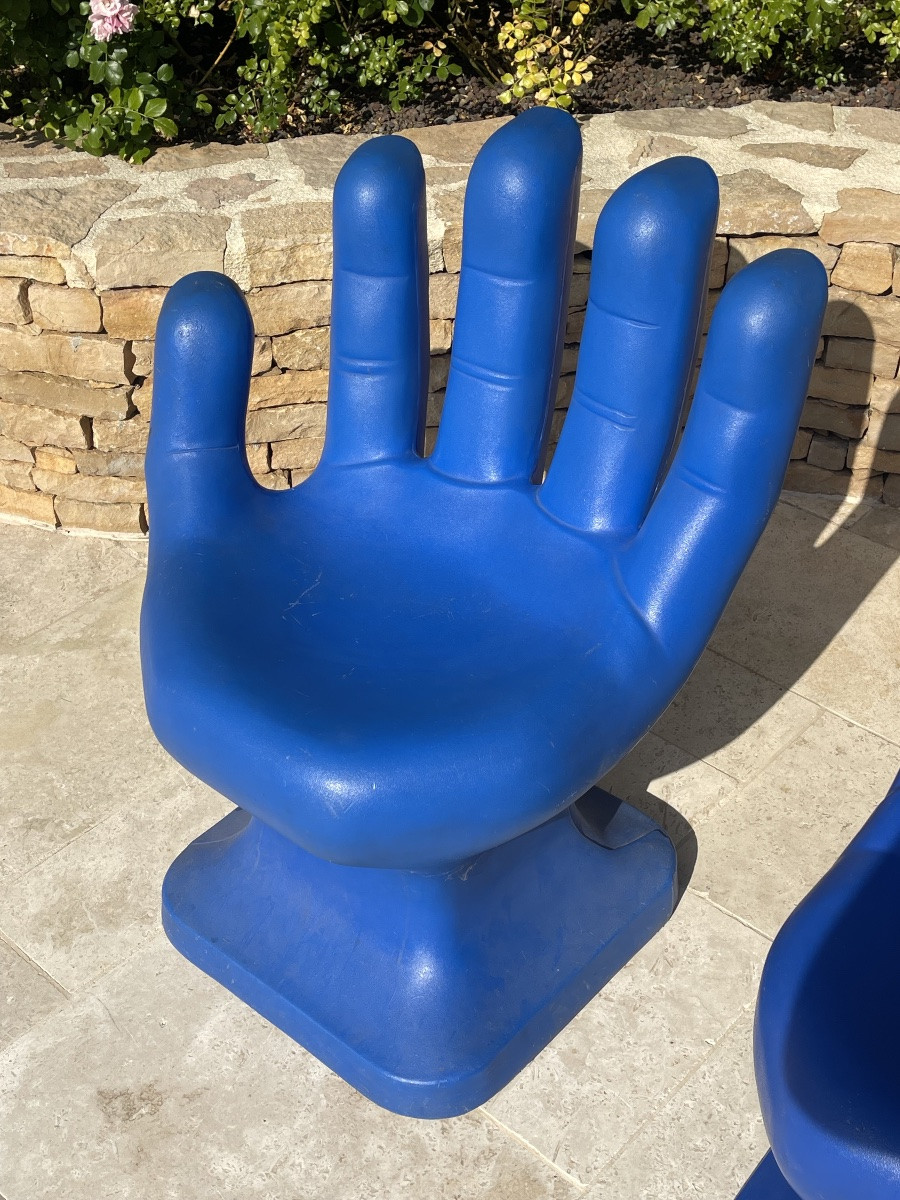 Paire de Chaises Mains Bleues RMIC -photo-2
