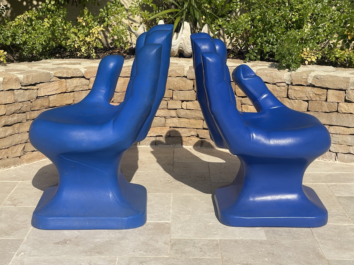 Paire de Chaises Mains Bleues RMIC -photo-6