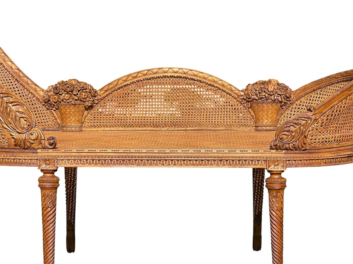 Banquette en Cannage Style Louis XVI-photo-2