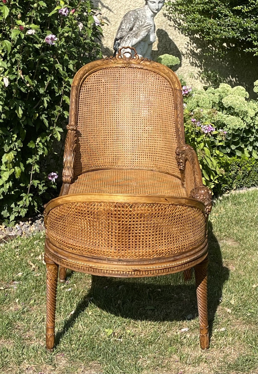 Banquette en Cannage Style Louis XVI-photo-1