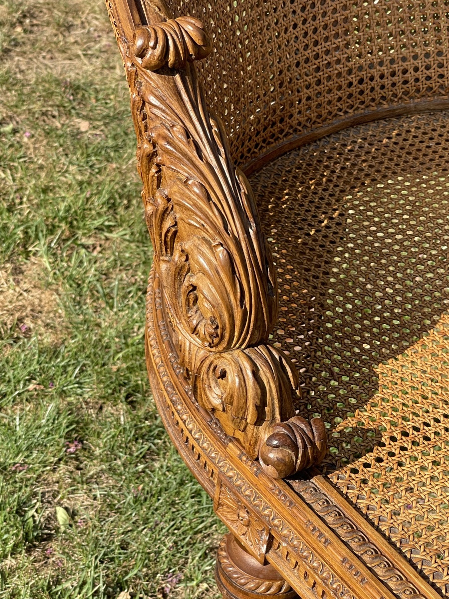 Banquette en Cannage Style Louis XVI-photo-3