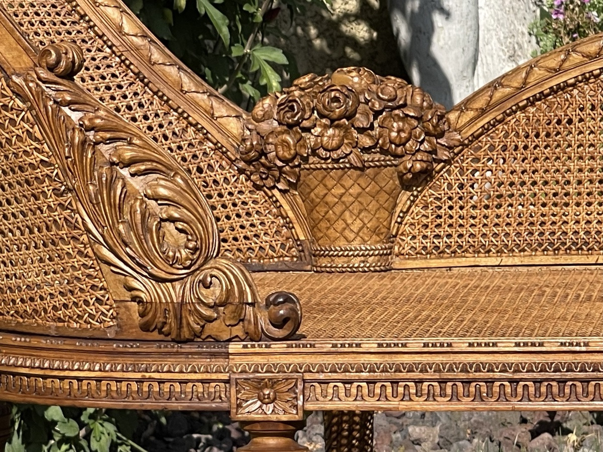 Banquette en Cannage Style Louis XVI-photo-4