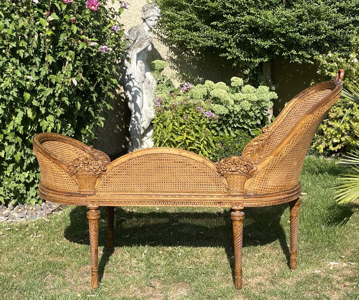 Banquette en Cannage Style Louis XVI-photo-8