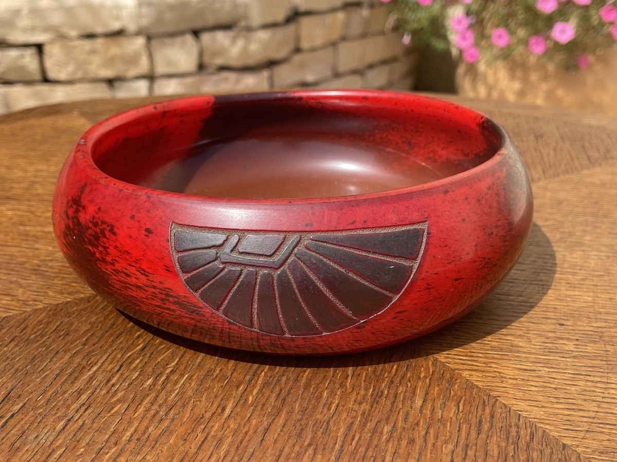 LEGRAS - Coupe en Verre rouge Art Déco-photo-2