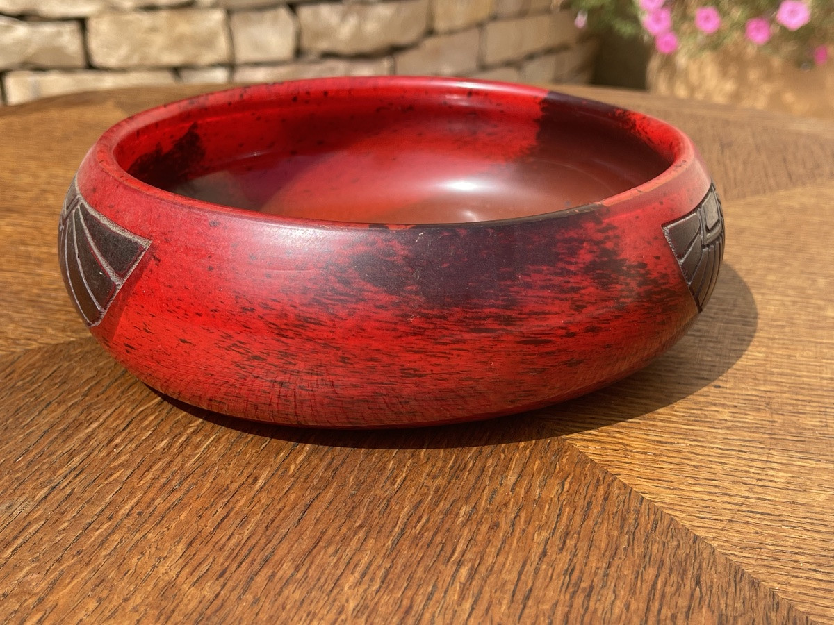 LEGRAS - Coupe en Verre rouge Art Déco-photo-3