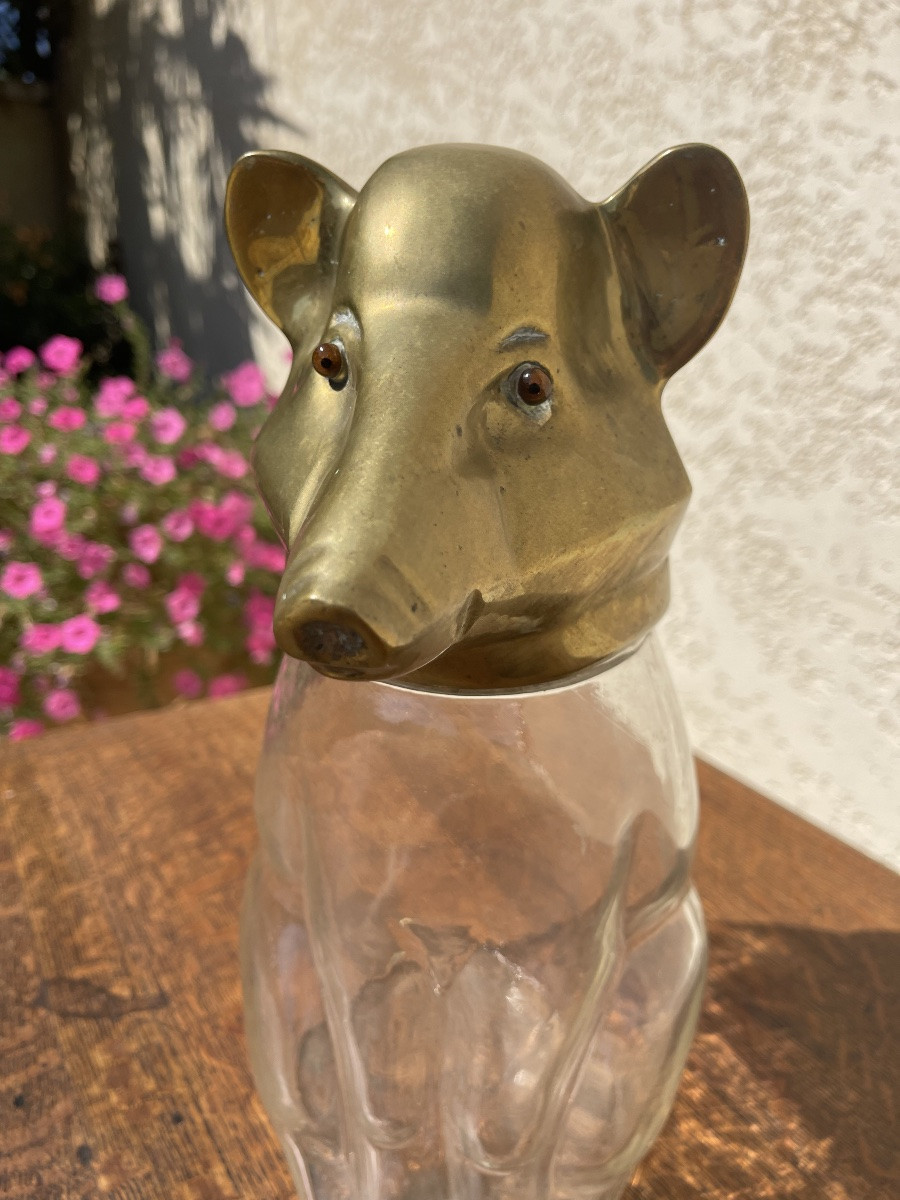 Rare Bonbonnière en Verre et Bronze -photo-2